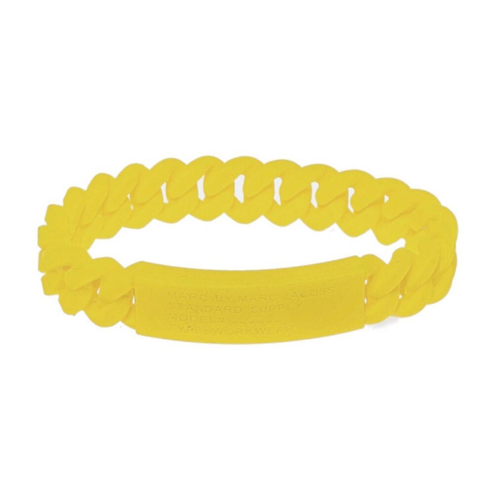 Marc by Marc Jacobs Braided Silicone Bracelet Safety Yellow NWT